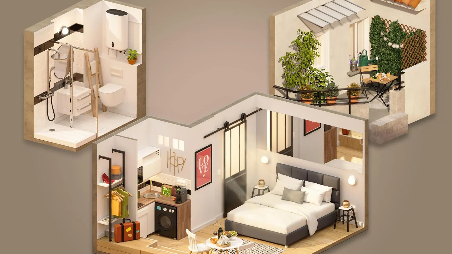 Studio Terrasse Privee 5 Min To Eiffel Tower Paris 0*,